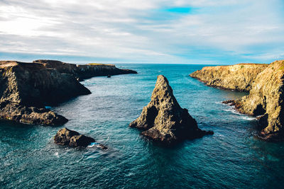 Rock formations in sea