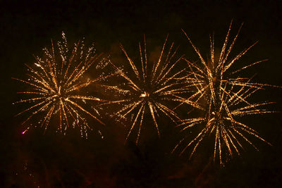 Low angle view of firework display