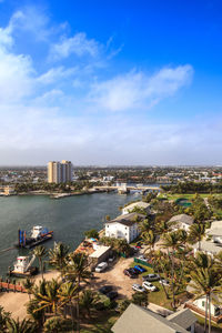 Aerial view of hillsboro beach in pompano beach, florida.