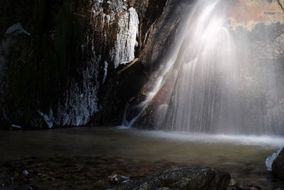 Scenic view of waterfall