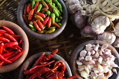 Vegetables in container for sale
