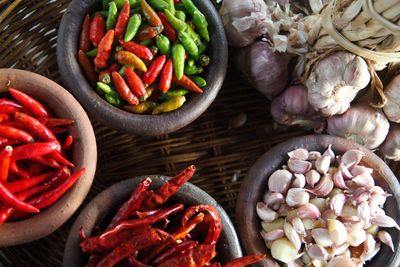 Vegetables in container for sale