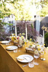 Place setting on table