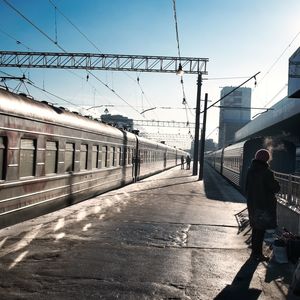 Railroad tracks in city