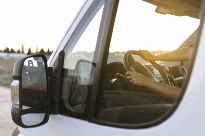 Side-view mirror of car