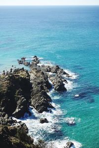 Scenic view of rocks in sea