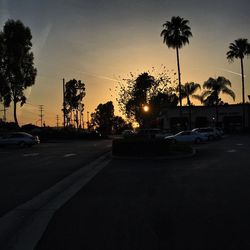 View of road at sunset