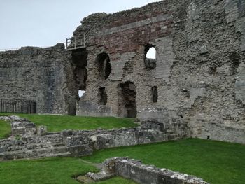 Low angle view of old ruin building