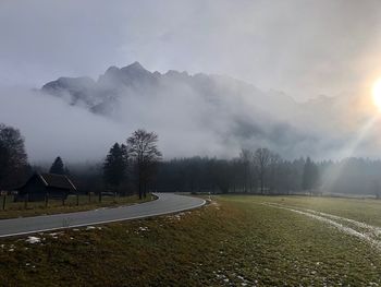 Scenic view of mountains against sky