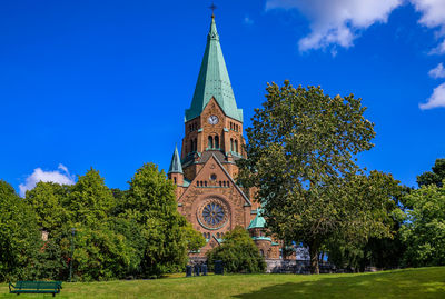 Low angle view of church against sky