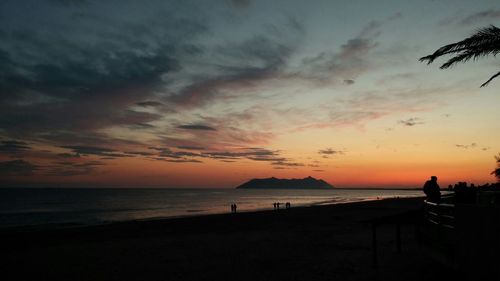 Scenic view of sea at sunset