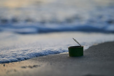 Close-up of water on beach