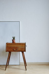 Empty chair on table at home