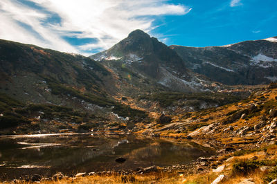 Scenic view of mountains against sky