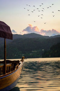 Scenic view of mountains against sky during sunset