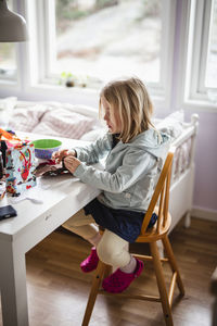 Girl doing craft