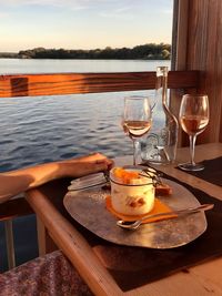 Glass of water on table