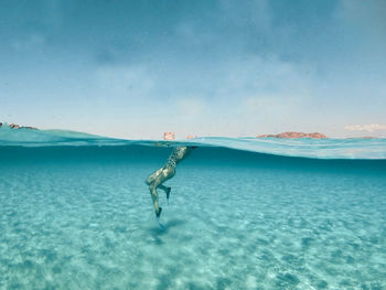 Man swimming in sea