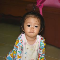 Portrait of cute boy at home