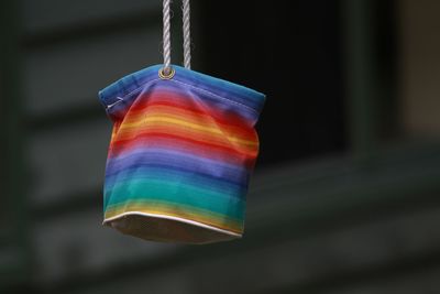 Close-up of multi colored hanging