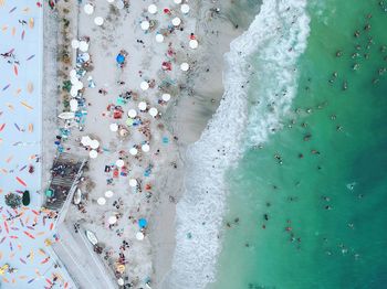 Aerial view of people at beach