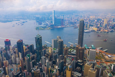 Aerial view of buildings in city