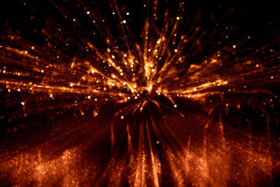 Firework display at night