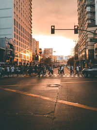 Group of people on city street