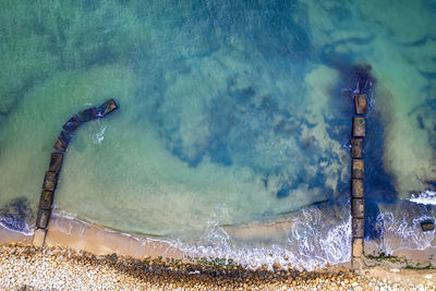 High angle view of water splashing in swimming pool