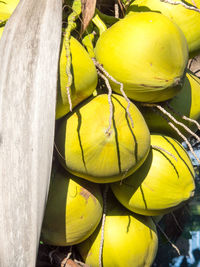 Close-up of yellow fruits in market