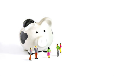 Close-up of stuffed toy against white background