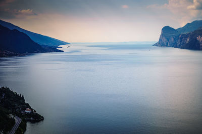 Scenic view of sea against sky during winter