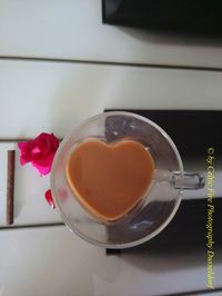 Close-up of tea cup on table