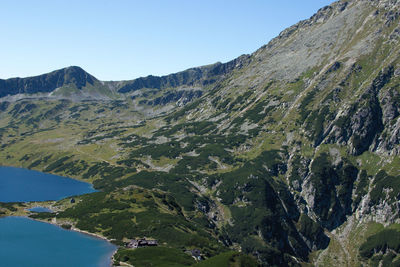 Scenic view of mountains against clear sky