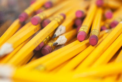 Full frame shot of colored pencils