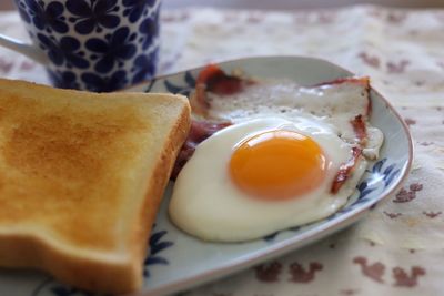 Close-up of breakfast on table