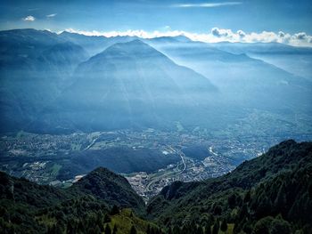 Scenic view of mountains against sky