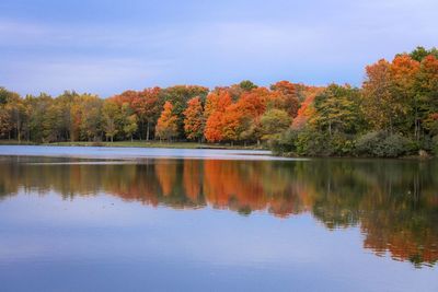 Scenic view of lake against clear sky