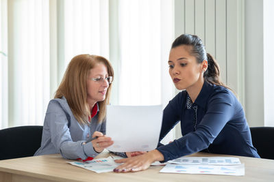 Businesswoman working at office