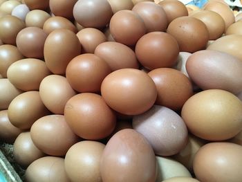 Full frame shot of eggs in market