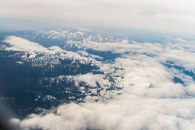 Snow covered mountain range