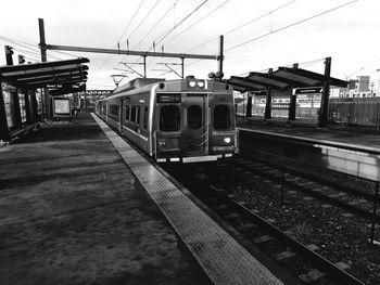 Train at railroad station against sky denver colorado 