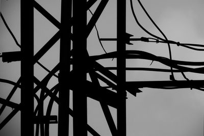 Low angle view of silhouette tree against clear sky