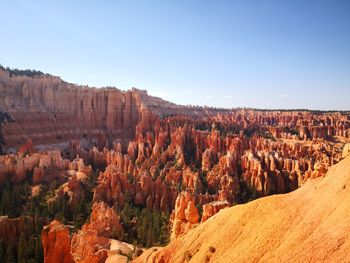 Panoramic view of rock formations against sky