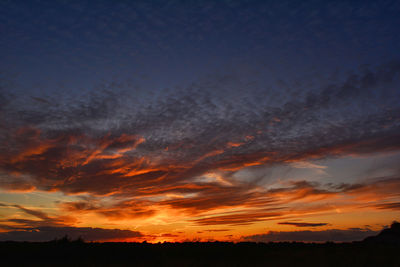 Scenic view of dramatic sky during sunset