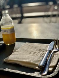 Close-up of books on table