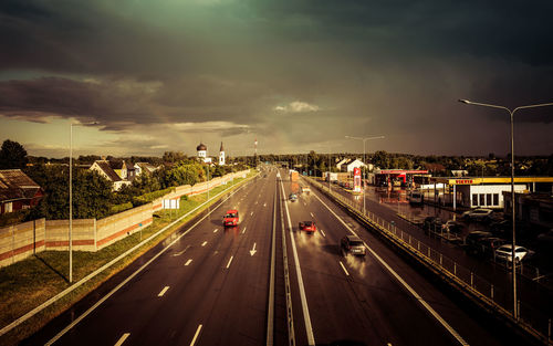 View of the highway at vievis in lithuania