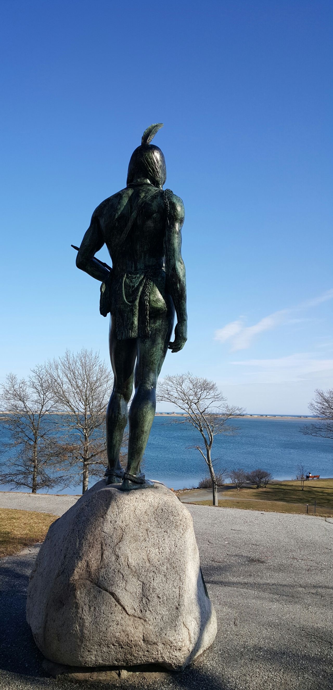 Massasoit statue plymouth massachusetts blue