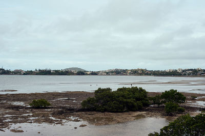 Scenic view of river against sky