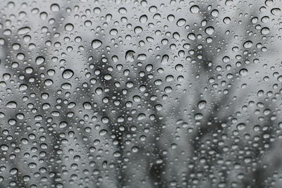 Shot of water drops on glass